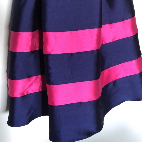 Pink & Navy Striped Mac Duggal Dress - Picture 3 of 3